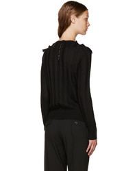 Marc Jacobs Black Wool Pointelle Sweater