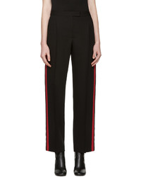 Alexander McQueen Black Red Band Trousers