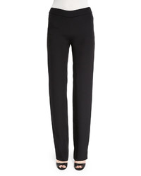 Armani Collezioni Silk Blend Side Zip Trouser Pants Black