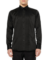 Saint Laurent Bib Front Silk And Cotton Blend Tuxedo Shirt