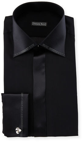 black silk dress shirt