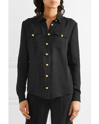 Balmain Silk Shirt Black