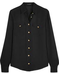 Balmain Silk Shirt Black