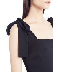 Dolce & Gabbana Dolcegabbana Tie Shoulder Stretch Silk Dress