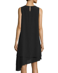 Eileen Fisher Double Layer Silk Dress Black