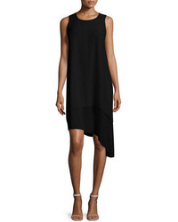 Eileen Fisher Double Layer Silk Dress Black