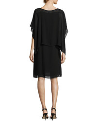 Eileen Fisher Draped Popover Silk Georgette Dress