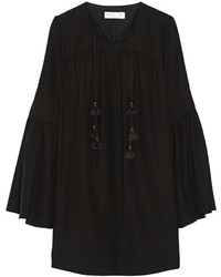Rachel Zoe Helen Silk Crepe De Chine Mini Dress Black