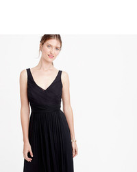 J.Crew Petite Heidi Long Dress In Silk Chiffon