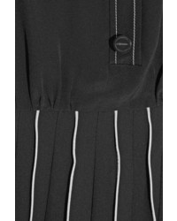 Marc Jacobs Pleated Silk Mini Dress Black