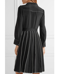 Marc Jacobs Pleated Silk Mini Dress Black