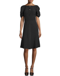 Marc Jacobs Puff Sleeve Button Front Dress Black