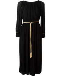 Saint Laurent Pleated Mid Length Dress