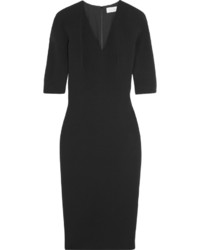 Victoria Beckham Silk And Wool Blend Crepe Dress Black