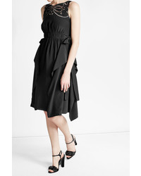 Fendi Silk Crepe Dress With Cut Out Detail