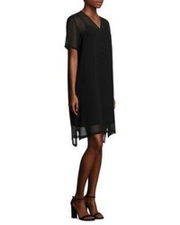 Eileen Fisher V Neck Short Sleeve Silk Dress