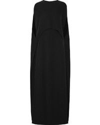 Valentino Convertible Cape Back Silk Crepe Gown Black