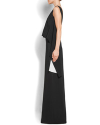 Givenchy Draped Stretch Crepe Gown Black