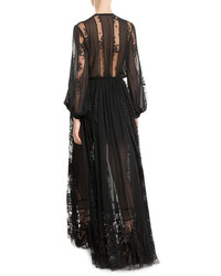 Elie Saab Floor Length Dress With Silk And Lace