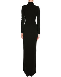 Tom Ford Illusion Panel Silk Long Sleeve Gown
