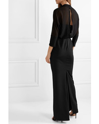Akris Pussy Bow Stretch Silk Crepe And Tte Dress