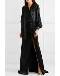 Alexandre Vauthier Pussy Bow Stretch Silk Satin Gown