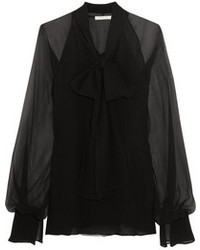 Chloé Pussy Bow Silk Georgette Blouse