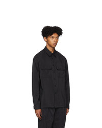 Lemaire Black Dry Silk Military Shirt