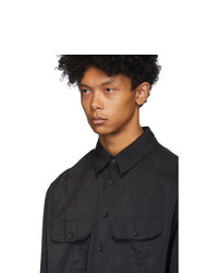 Lemaire Black Dry Silk Military Shirt