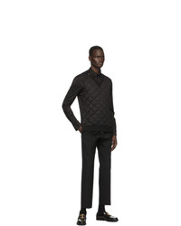 Burberry Black Quilted Silk Shirt