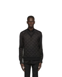 Burberry Black Quilted Silk Shirt