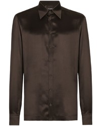 Dolce & Gabbana Button Up Satin Finish Silk Shirt