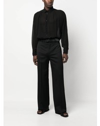 Saint Laurent Semi Sheer Long Sleeve Silk Shirt