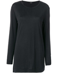 Black Silk Long Sleeve T-shirt