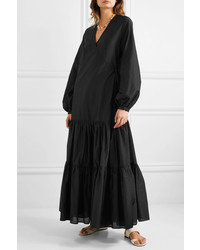 Matin Tiered Silk And Cotton Blend Voile Wrap Maxi Dress