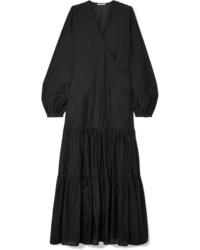 Matin Tiered Silk And Cotton Blend Voile Wrap Maxi Dress