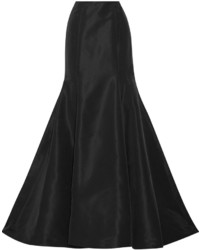 Oscar de la Renta Silk Faille Maxi Skirt Black