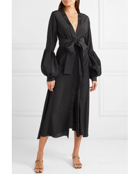 Silvia Tcherassi Faraolillo Silk Satin Midi Dress