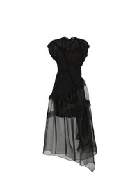 Preen by Thornton Bregazzi Frederica Silk Sheer Asymmetric Dress