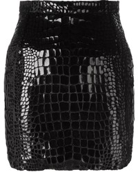 Black Silk Mini Skirt