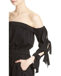 Milly Jillian Stretch Silk Off The Shoulder Dress