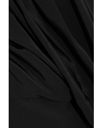 Tibi Sophia Off The Shoulder Silk Dress Black