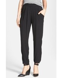 Eileen Fisher Ankle Length Silk Pants Black Large