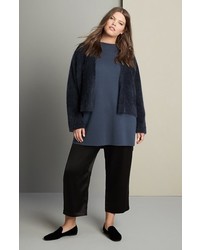 Eileen Fisher Plus Size Silk Satin Crop Pants
