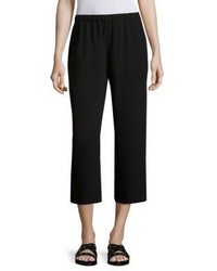 Eileen Fisher System Cropped Silk Straight Leg Pants