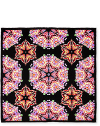 Givenchy Square Silk Twill Kaleidoscope Scarf Blackmulticolor