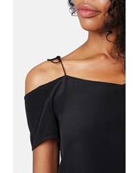 Topshop Boutique Off The Shoulder Silk Shift Dress