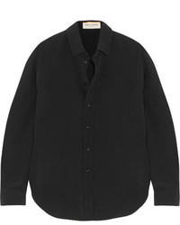 Saint Laurent Silk Crepe De Chine Shirt Black