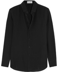 Saint Laurent Silk Crepe De Chine Shirt Black