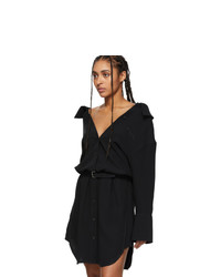 Alexander Wang Black Shrugged Off Shirt Dress